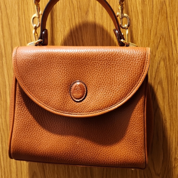 Vintage Mark Cross Tan Leather Satchel Crossbody - Picture 1 of 12